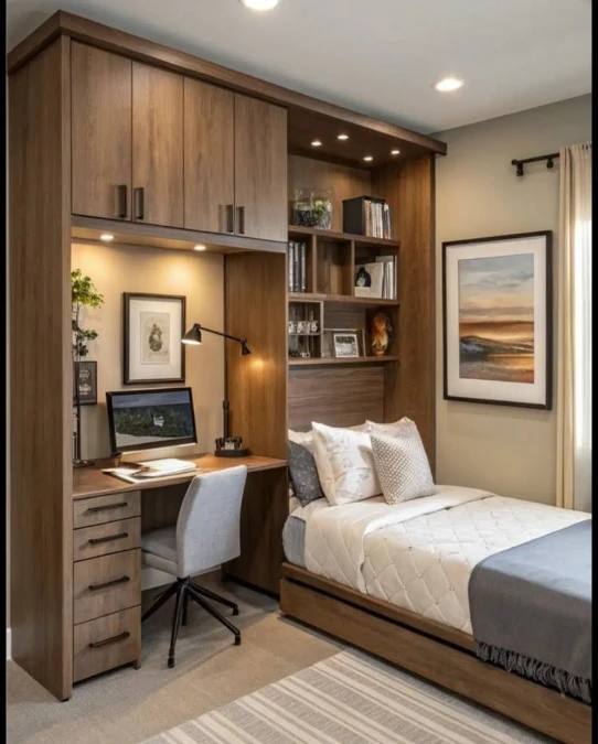 All In One Built In Workspace and Bed