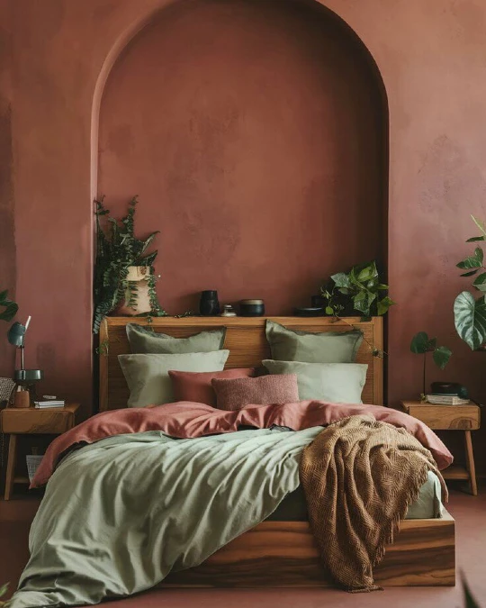 Arched Wall Niche With Soft Green Layers