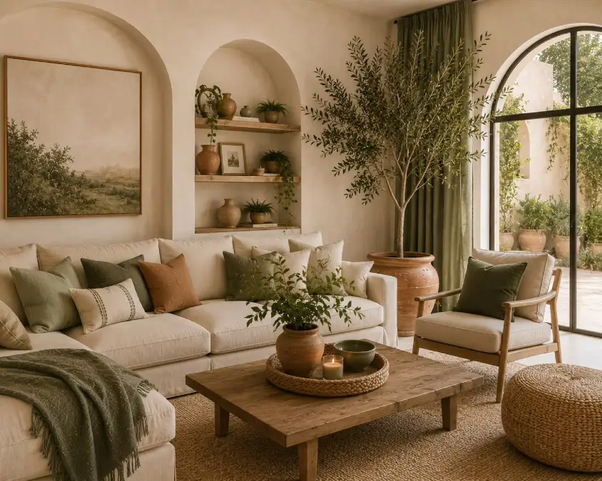 Arched Walls And Soft Cream Plaster