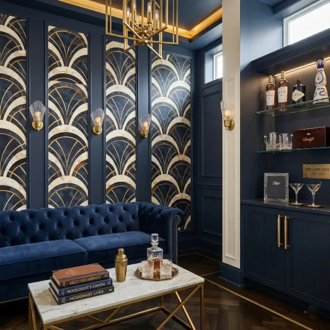 Art Deco Inspired Navy And Gold Sophistication
