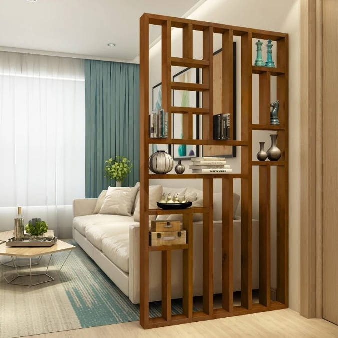Asymmetrical Wooden Display Screen