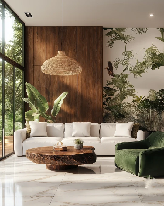 Blend Botanical Wallpaper With Real Greenery
