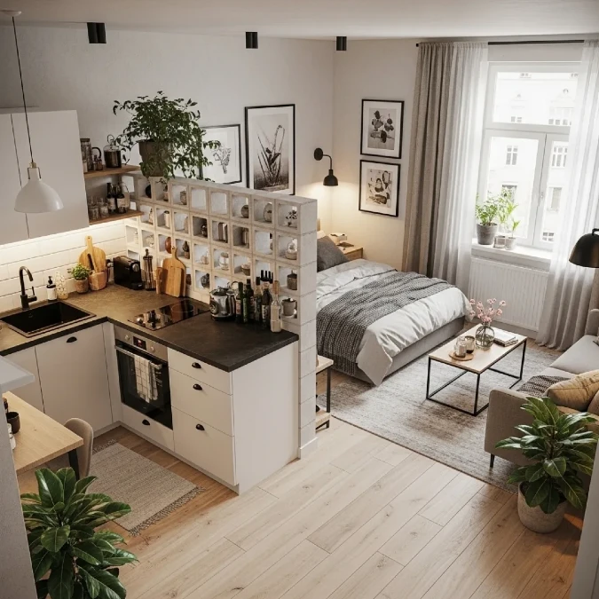 Breeze Block Kitchen Partition