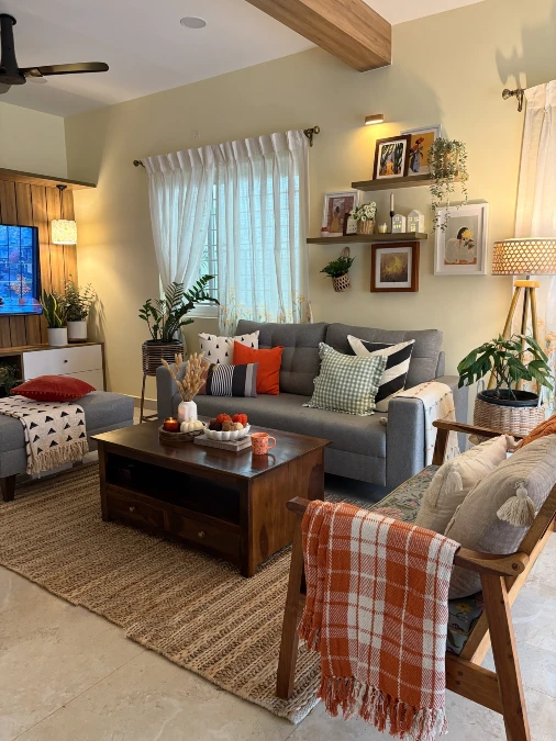Bright Pops of Orange and Woven Textures