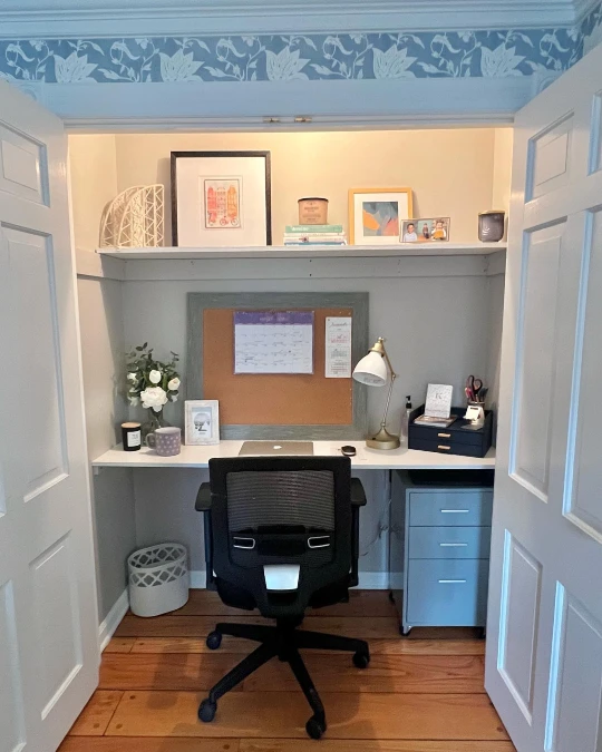 Build a Polished Office Behind Closet Doors