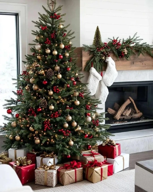 Classic Red and Gold Hearth