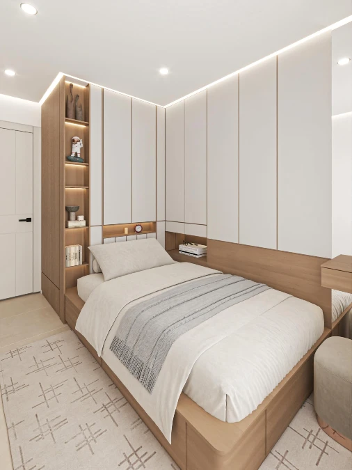 Corner Bed with Wrap Around Storage