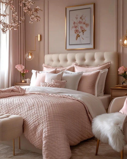 Cream Tufting and Quilted Textures