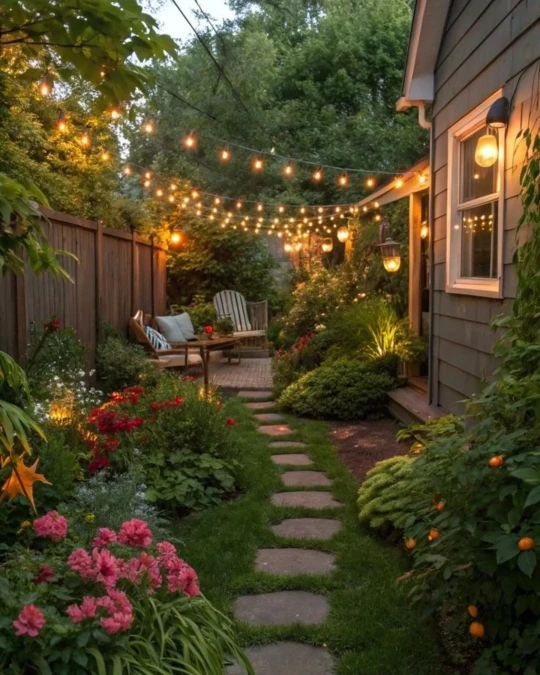 Creating Depth in Narrow Side Yards
