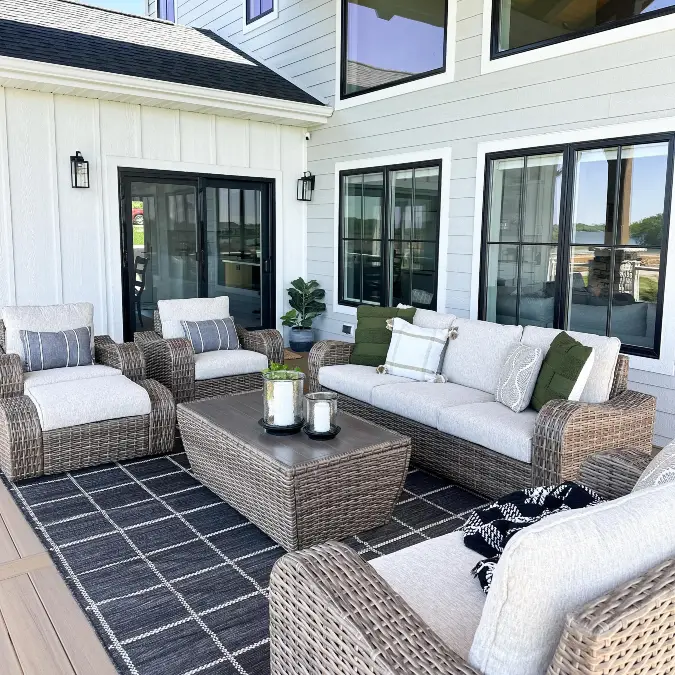 Crisp Contrast And Wicker Furniture