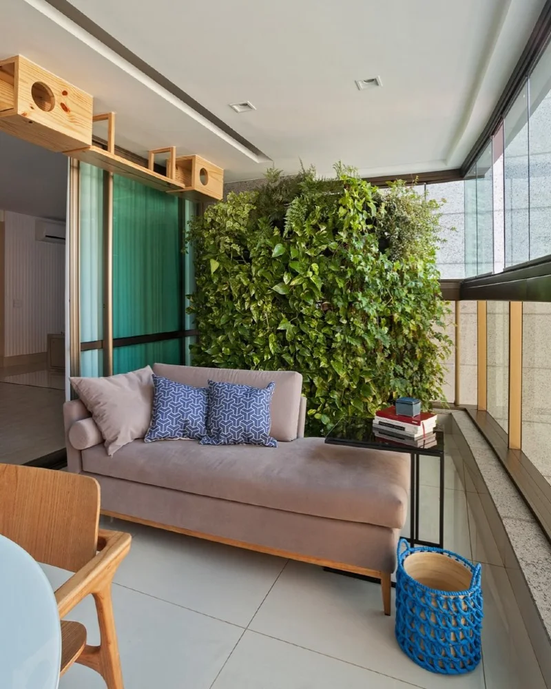 Custom Wooden Cat Run Integrated Above Sliding Doors