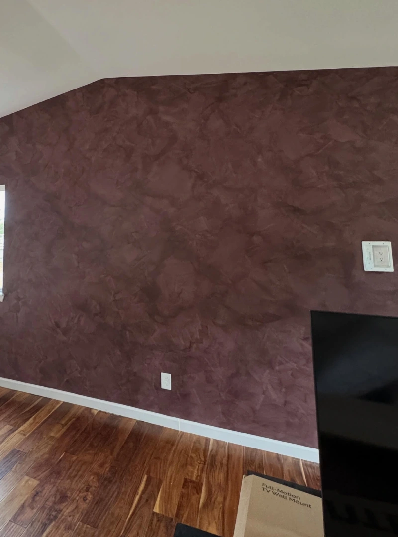 Deep Plum Venetian Plaster Focal Wall