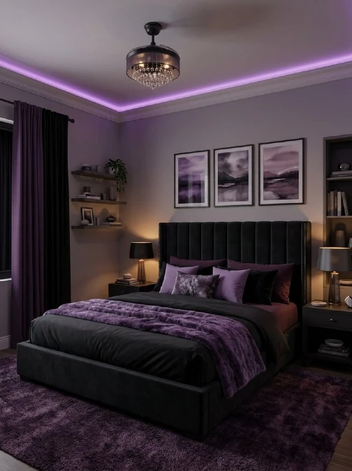 Deep Plum and Black Velvet Layers