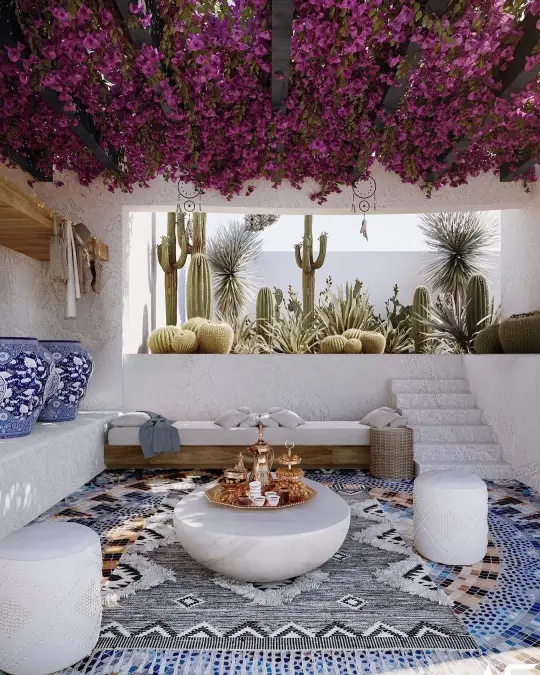 Desert Cacti and Layered Woven Textiles