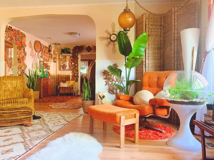 Eclectic Rattan And Vibrant Orange