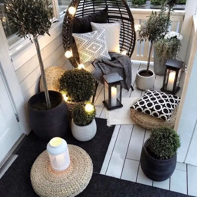 Egg Chairs Anchor Crisp Monochrome Balconies