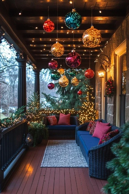 Festive Suspended Ornament Canopy