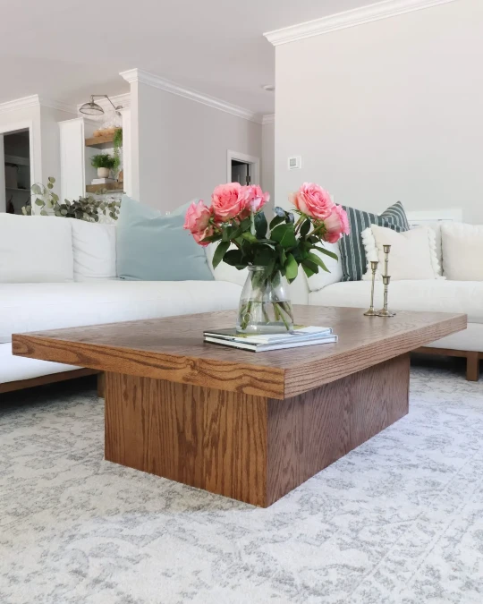 Floating Oak Pedestal Table