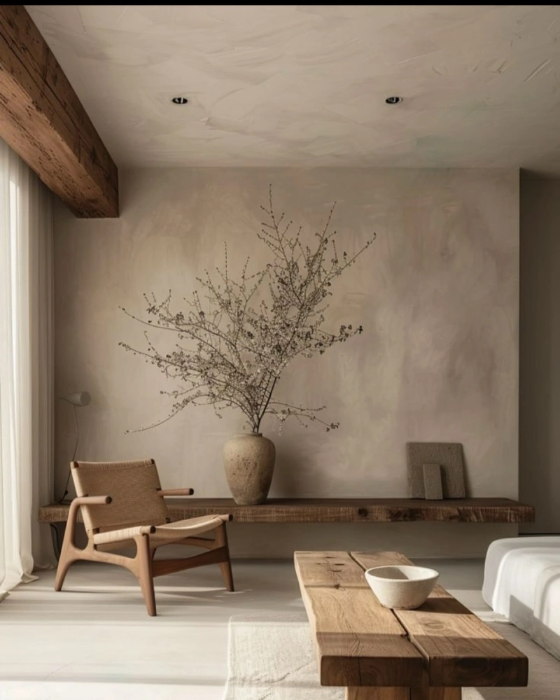 Floating Reclaimed Wood Bench with Sculptural Minimalism