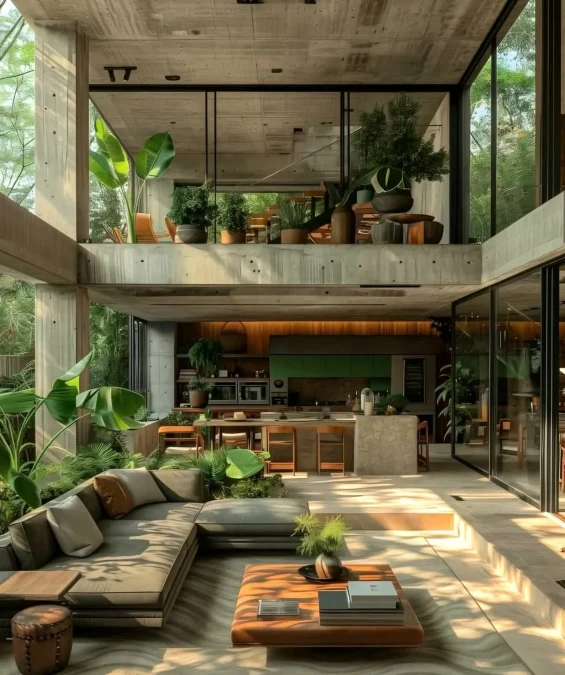 Frame an Open Plan Home With Indoor Greenery
