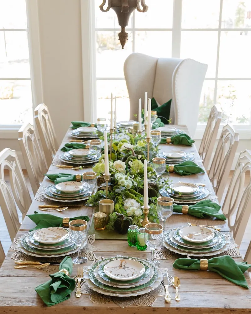 Fresh Greenery and Velvet Pumpkin Centerpiece
