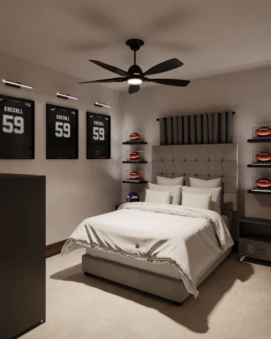 Gallery-Style Sports Memorabilia Room
