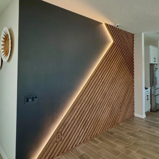 Geometric Diagonal Slat Wall