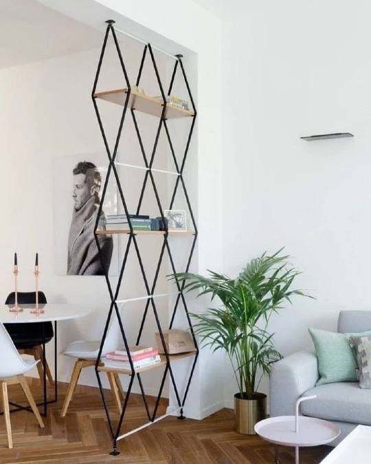 Geometric Metal Tension Shelving Unit