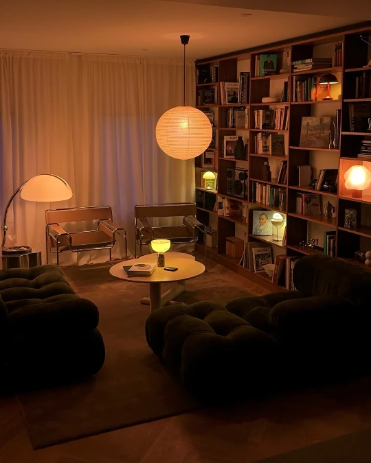 Glowing Bookshelves and Chrome