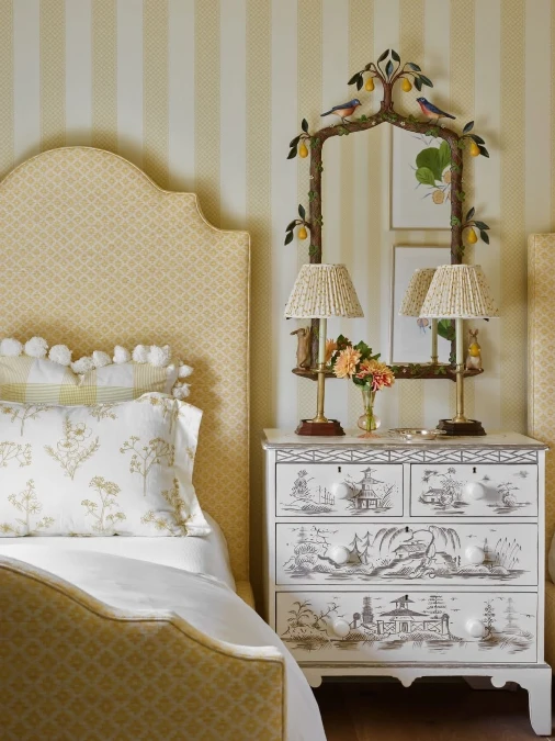 Grandmillennial Pattern Mixing in Soft Yellow
