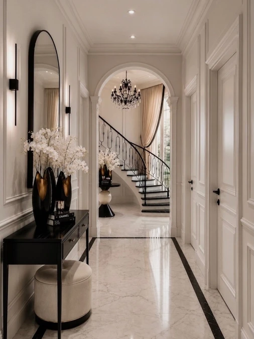High Contrast Hallways and Classic Molding
