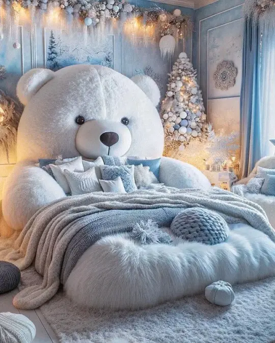 Icy Blues and Oversized Plush Textures