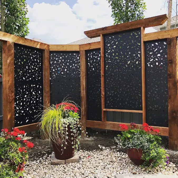 Laser Cut Metal Panels With Heavy Timber Frames