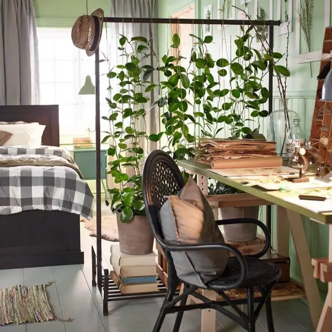 Living Plant Clothing Rack Partition