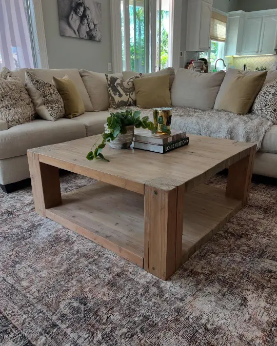 Massive Square Reclaimed Wood Table