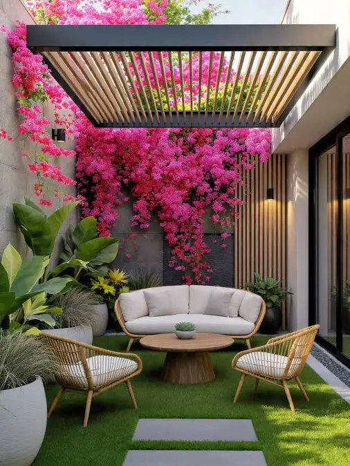 Maximizing Small Courtyards With Vertical Color