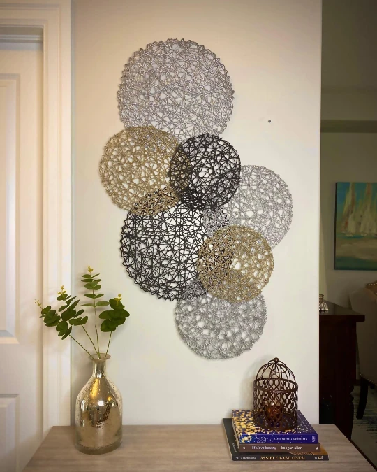 Metallic Placemat Wall Sculpture