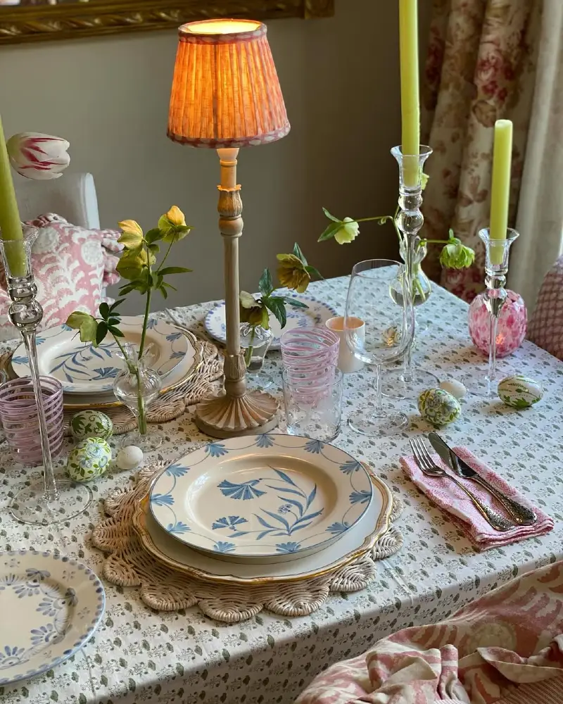 Miniature Lamps and Pastel Floral Layers