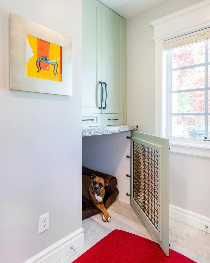 Mint Green Cabinetry Crate with Wire-Mesh Door