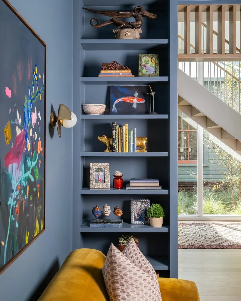 Monochromatic Navy Niche with Gilded Animal Accents