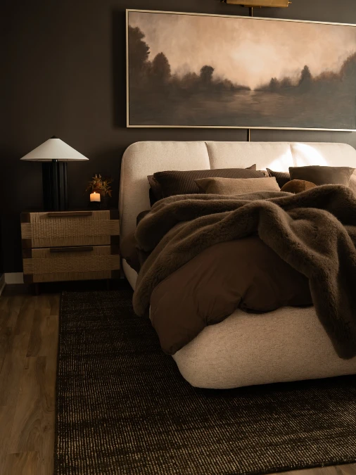 Moody Monochromatic Bedroom Layers