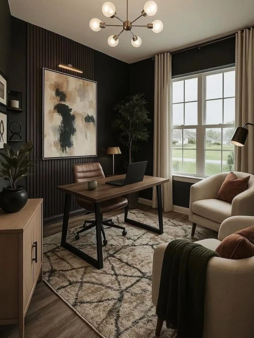 Natural Light Meets Dark Walls