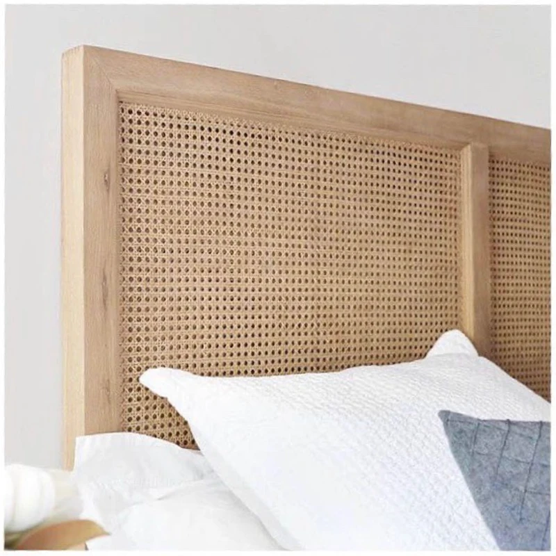 Natural Oak Frame Woven Rattan Cane Headboard