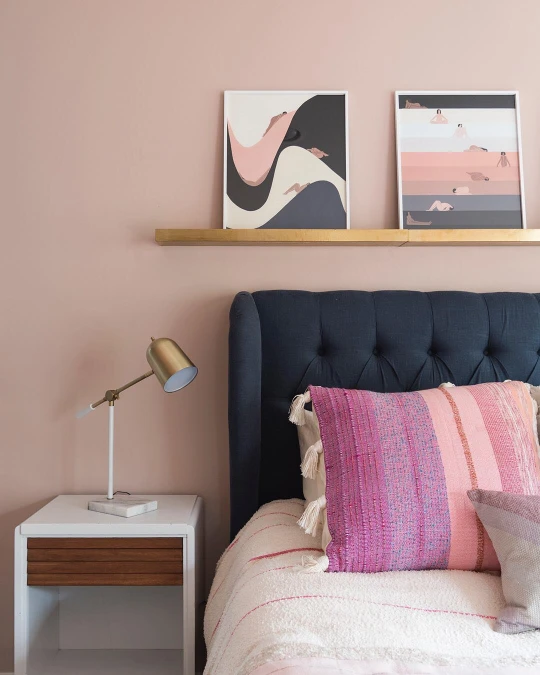 Navy Tufting and Vibrant Woven Textiles