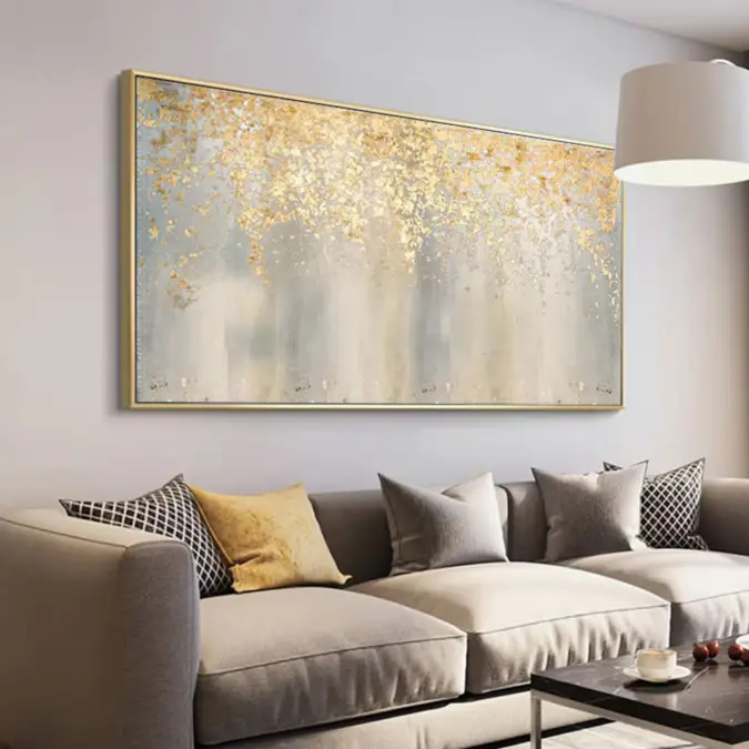 Oversized Gold Foil Abstract Canvas