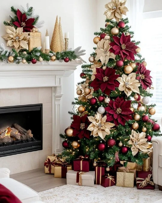 Oversized Poinsettia and Champagne Focal Points