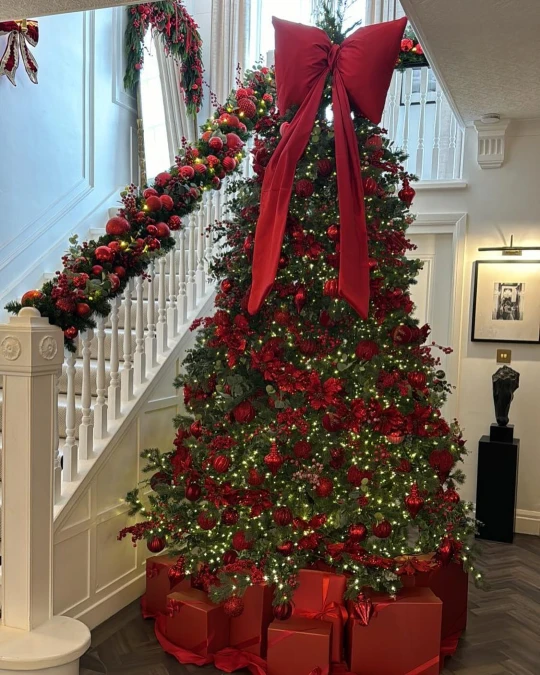 Oversized Red Monochromatic Entryway
