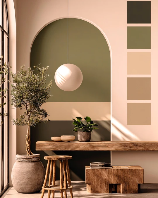 Painted Archway With Earth Tone Blocks