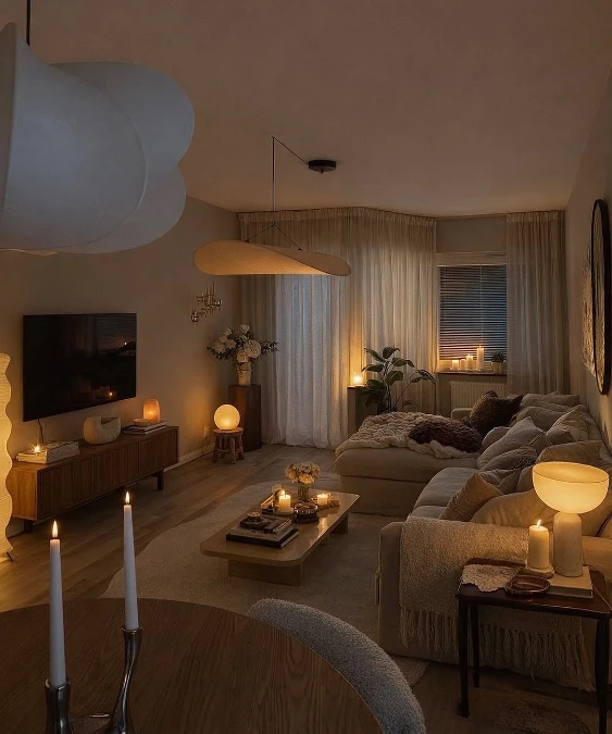 Paper Pendants and Diffused Ambient Glow