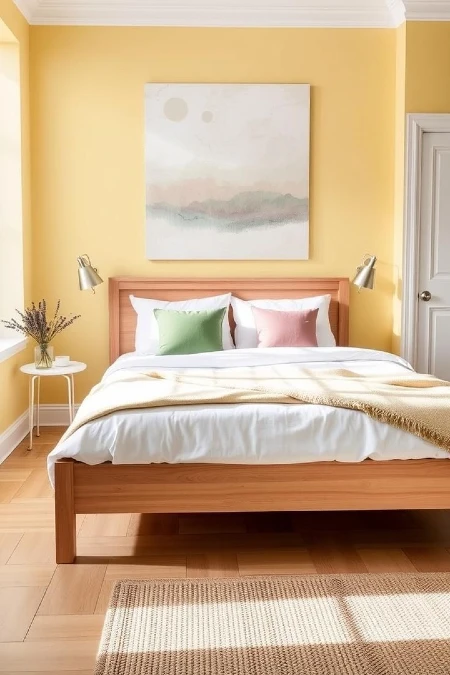 Pastel Accents and Natural Wood Frames